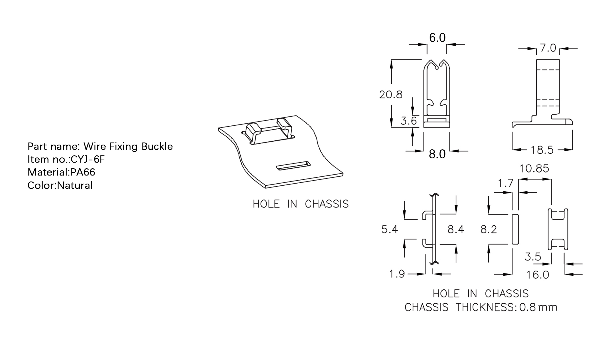 Wire Fixing Buckle CYJ-6F